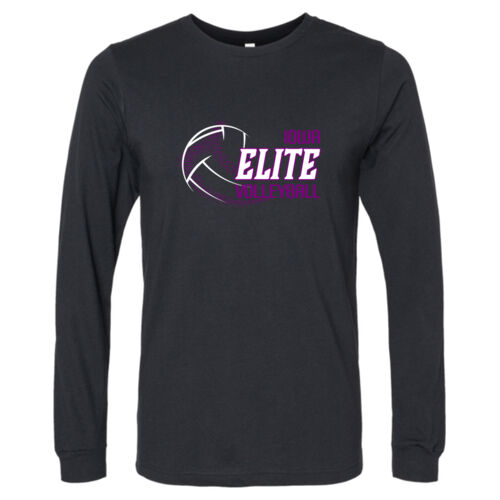 Unisex Heather CVC Long Sleeve Tee - Black Thumbnail